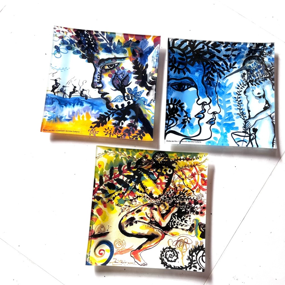 Set of Three (3) Ceramica Plates by Cuban Artist Zaida Del Rio